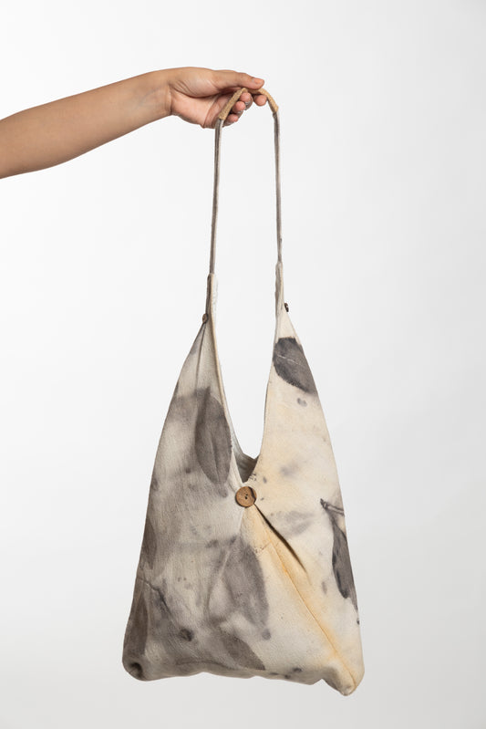 Naturally Dyed Canvas Bag with Botanical prints